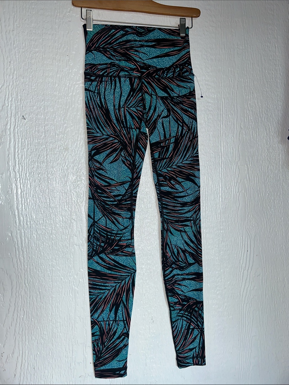 lululemon athletica Teal Palm Print Leggings